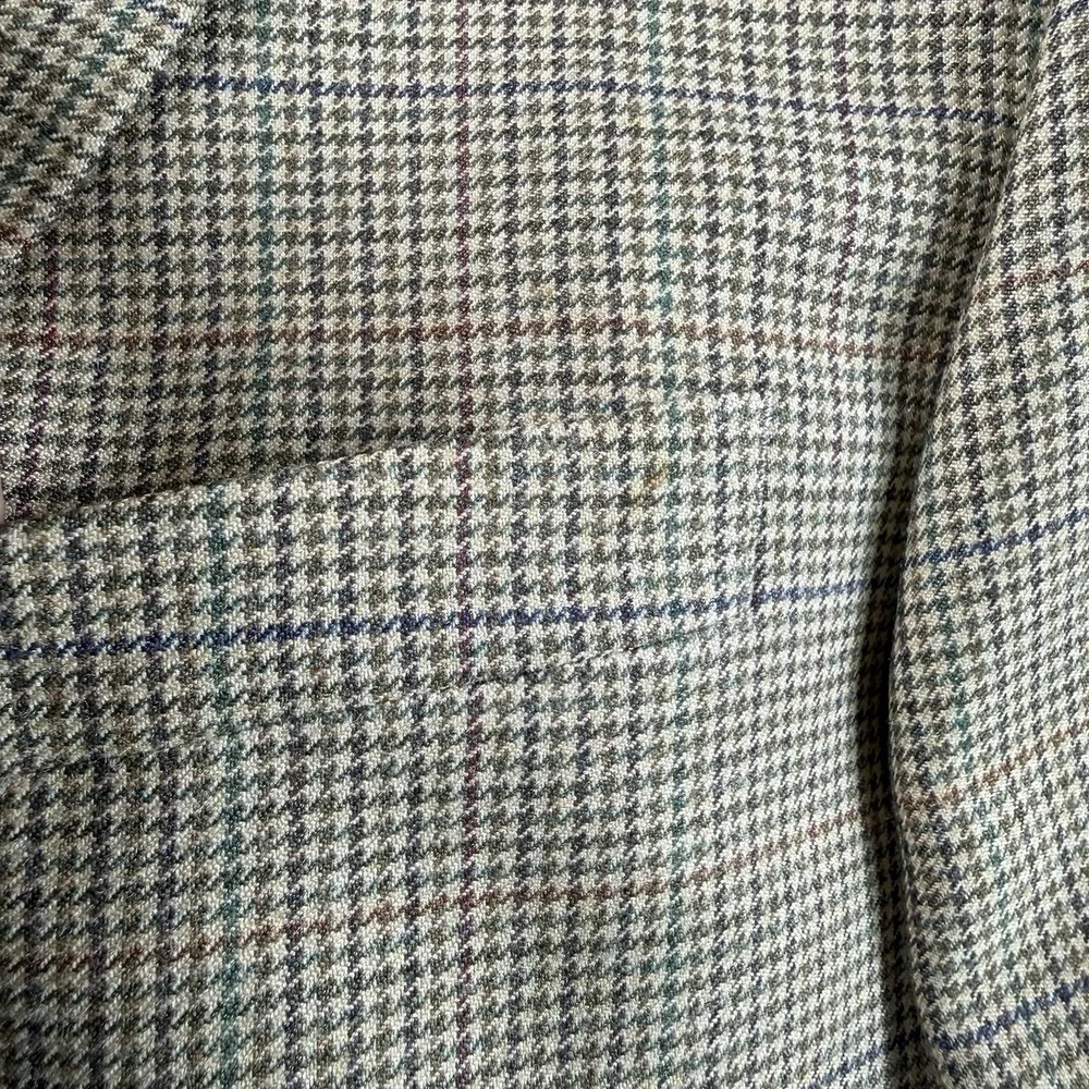 Lauren Ralph Lauren Mens Blazer 42S Houndstooth Silk Wool Blend Sport Jacket EUC